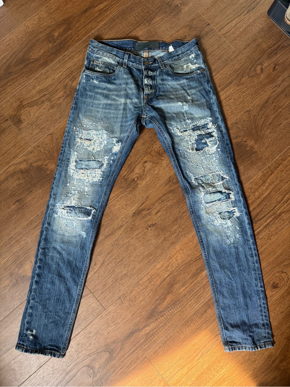 Dolce & Gabbana Men's Distressed Blue Jeans - Classic Slim Fit IT 46 - Picture 2 of 9